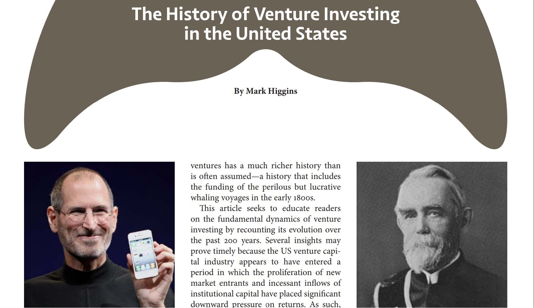 A Whale of a Tale: The History of Venture Investing in the United States